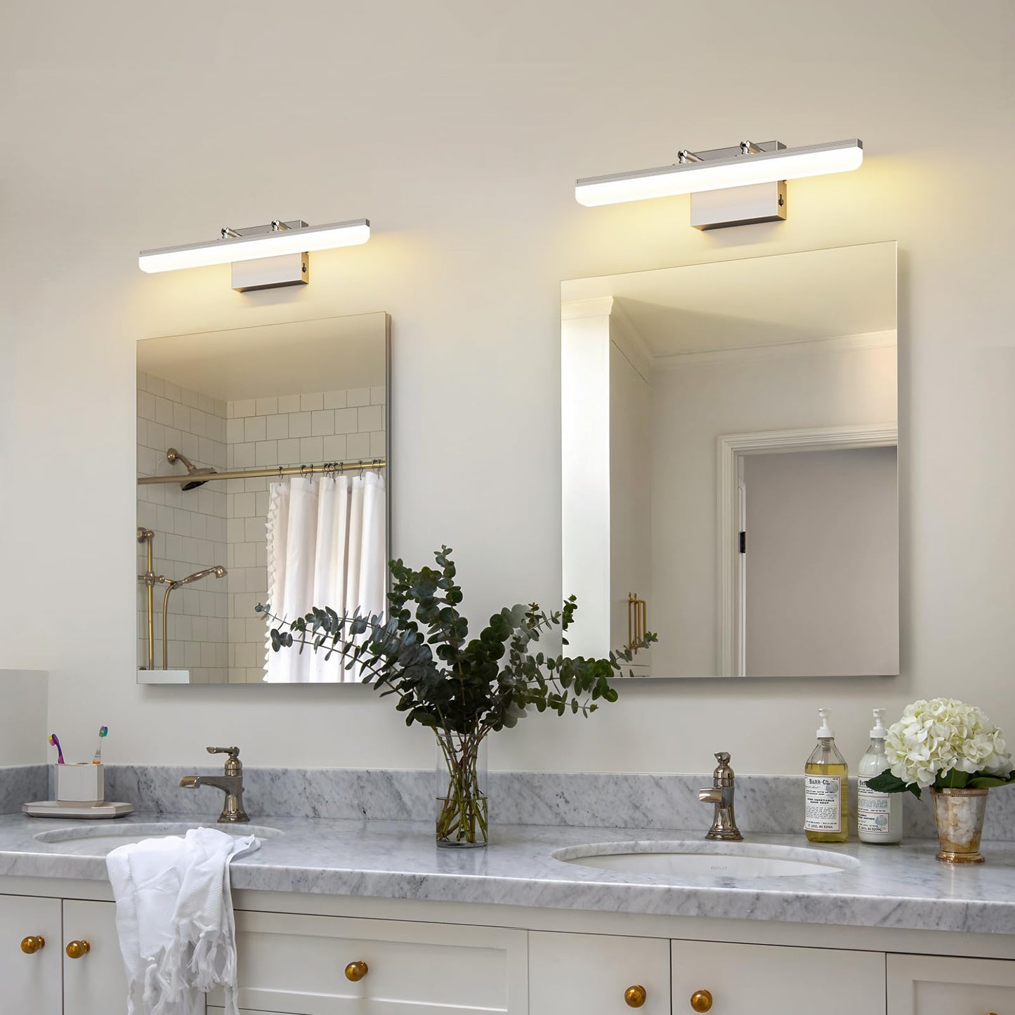 KELIDEN Brushed Nickel Vanity Light, 15.7” Dimmable LED Bathroom Light Bar with 5CCT, Adjustable Angle – Modern Wall Lighting for Bathroom, Powder Room, Bedroom, Apartment, Hotel