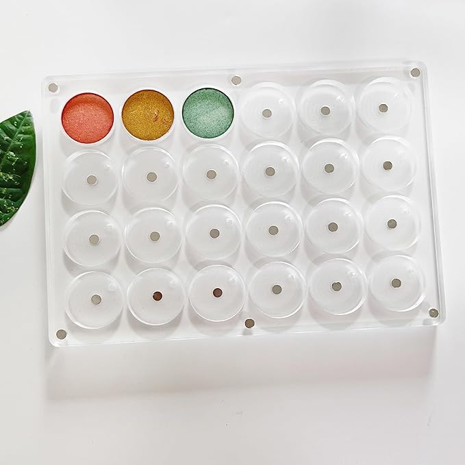 New Acrylic Transparent Elegant Empty Magnetic Eyeshadow Makeup Palette -26mm x24 holes