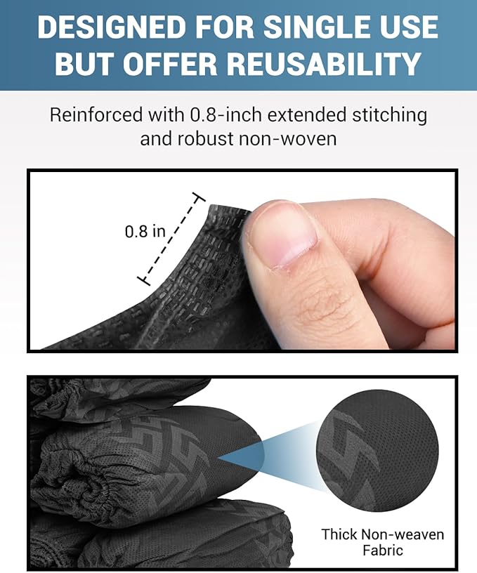 100 Count Shoe Covers Disposable Non-Slip, Premium Cloth Boot Covers, Slip-resistant, Durable, Breathable, Non-toxic, Recyclable