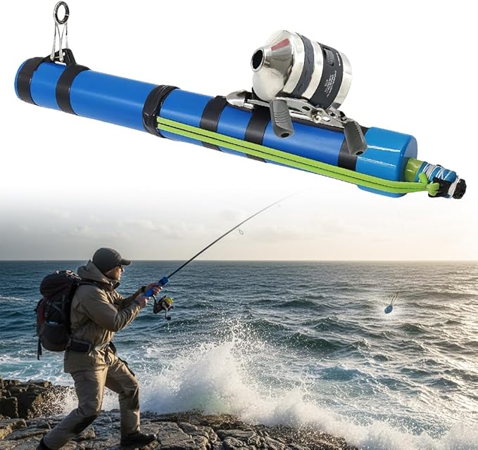 Fishing Catapult Rod, 2026 New Slingshot Casting Tool or Outdoor Adventures, Fishing Pole with Adjustable Latex Tubes & Er...
