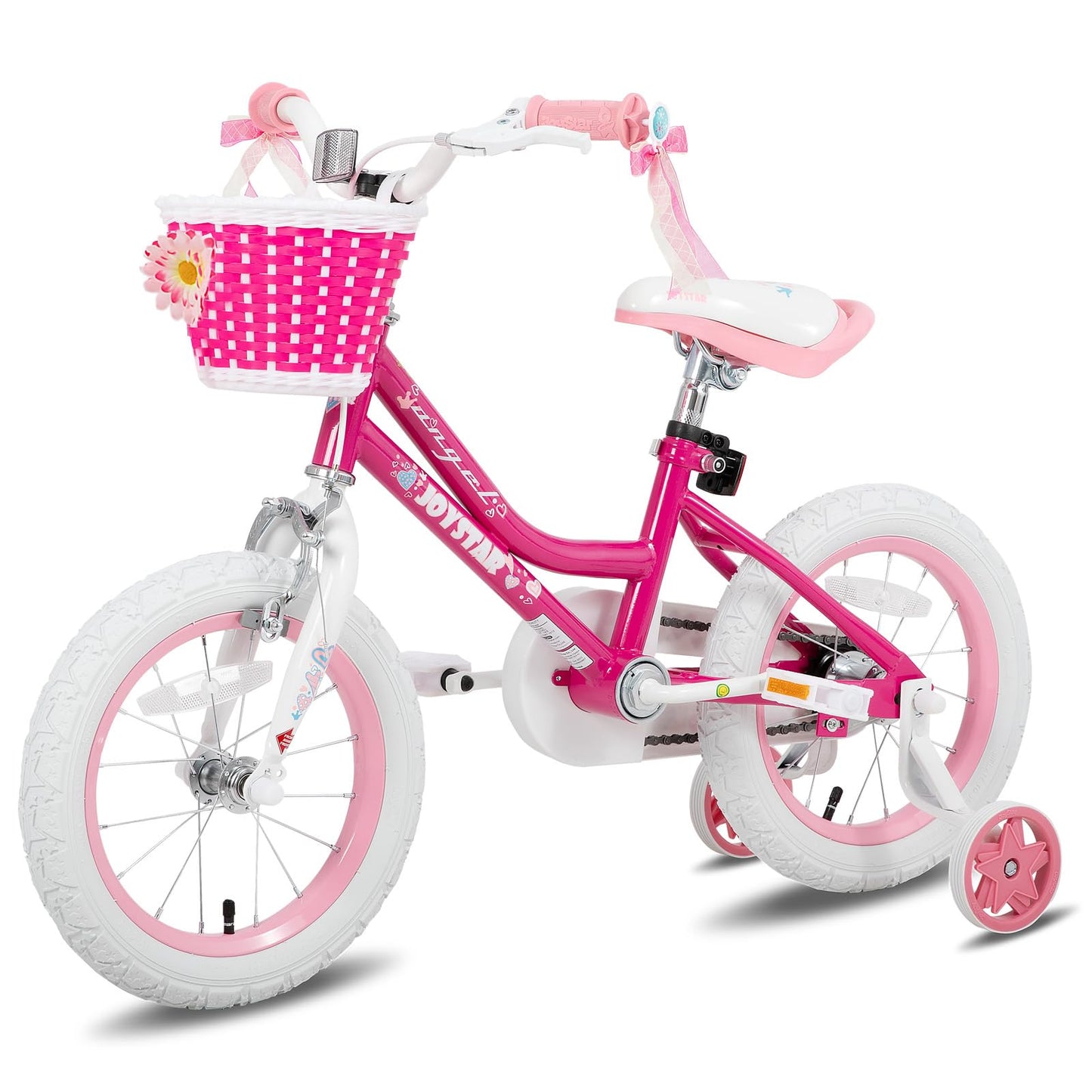 JOYSTAR 12 Inch Girls Bike Toddler Bike for 2 3 4 Years Old Girl 12" Kids Bikes for Ages 2-4 yr with Training Wheels and Basket Children's Bicycle in Fuchsia