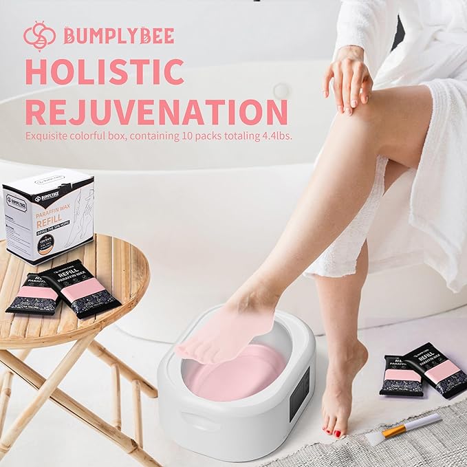Paraffin Wax Kit - 10 Packs Peach Scent Refills With Silicone Brush for Hands and Feet - Skin Moisturizing, Non-Greasy, Easy-Peeling
