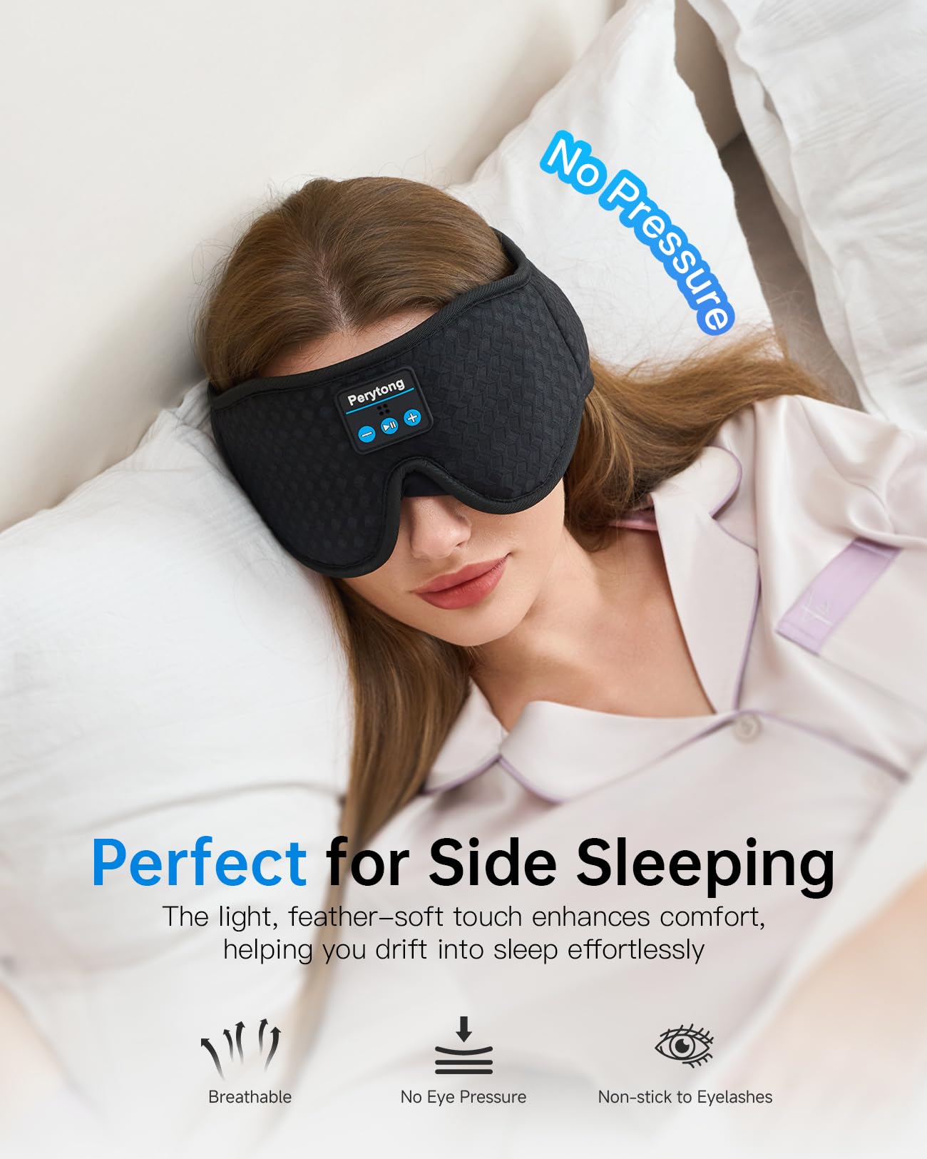 2-Pack Sleep Headphones Bluetooth 3D Sleep Mask & Wireless Headband Headphone with Ultra-Thin Speakers, Sleeping Headphones for Side Sleepers, Running, Workout, Insomniac, Travel, Gifts, Meditation