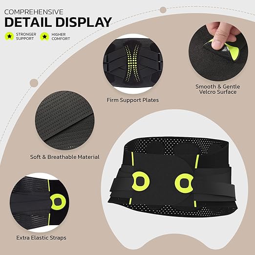 aoFIT Back Brace for Men Lower Back Pain Women Relief with 360-Degree Biochemical Hug Support without Suspenders Back Support Belt Soft Breathable Fabric Lumbar Support for Herniated Disc Sciatica L