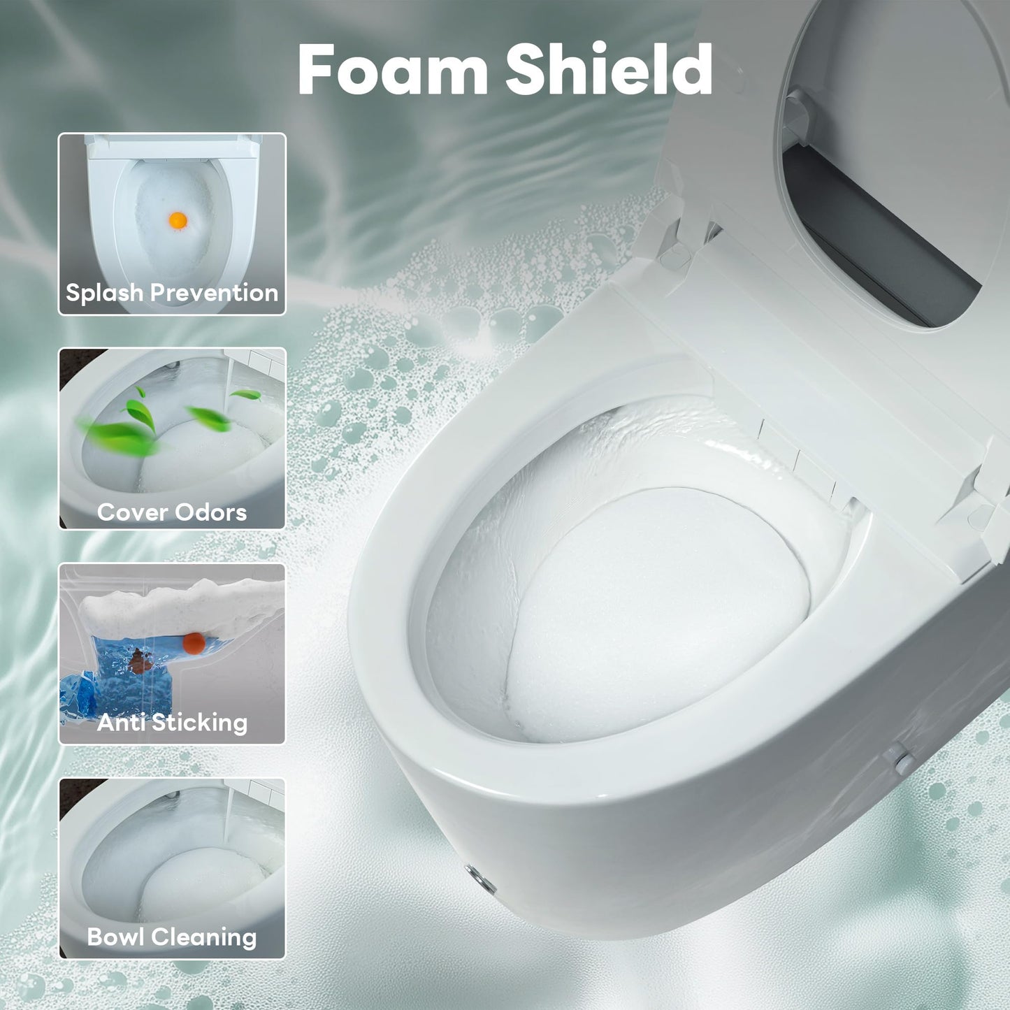Casta Diva Smart Toilet with Bidet Built in, Auto Open/Close Lid,1000g MaP Flush, Heated Seat & Foam Dispenser, Foot Sensor Auto Flush, Blackout Flush, Bidet Toilet with Tank Built in(CD-K030)