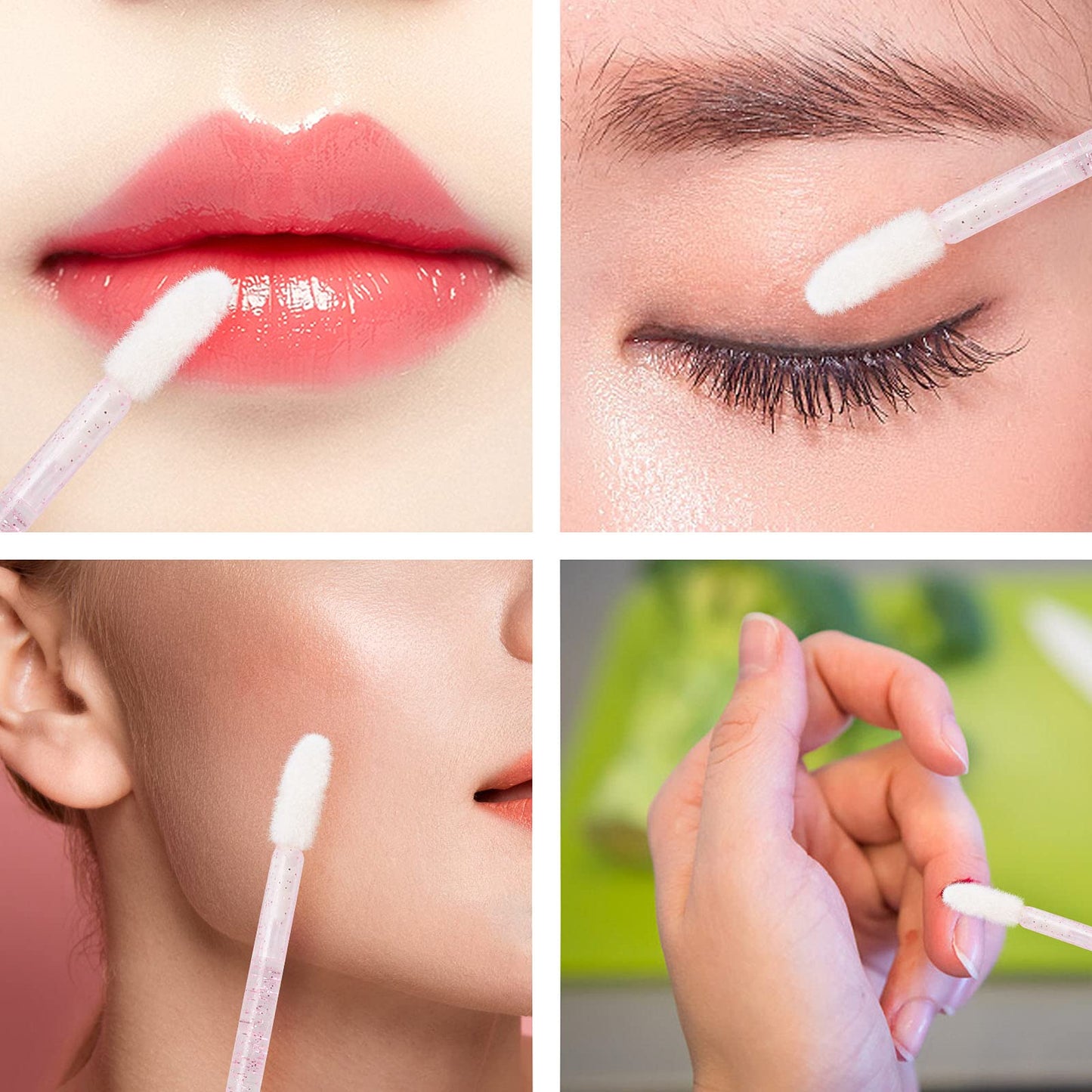 Tbestmax 400 Spoolies Mascara Wand and Lip Brush Disposable Lash Brushes for Eyelash Extensions, Lipstick Lip Gloss Wands Applic