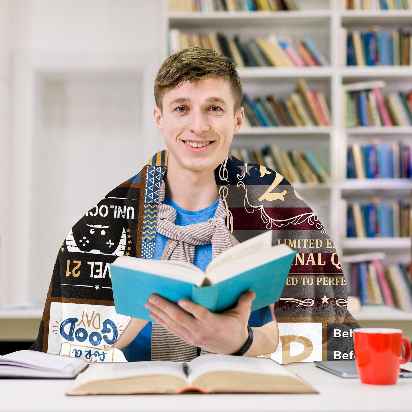 21st Birthday Gifts for Him, Cool 21st Birthday Gifts for Boy, Presents for 21st Birthday Male, 21 Year Old Birthday Gifts for Him, Happy 21st Birthday Decorations for Men Throw Blanket 50" x 60"