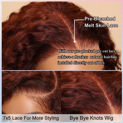 FABA 12 Inch Chocolate Brown Curly Wig Human Hair 7x5 Glueless Wigs Human Hair Pre Plucked Pre Cut 200% Density Brown Deep Wave Wig For Women #4 Short Curly Bob Wigs