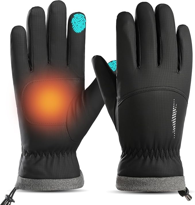 apaepr Winter Waterproof Ski Snow Warm Gloves for Women Men, Windproof Cold Weather Thermal with Touchscreen Fingers