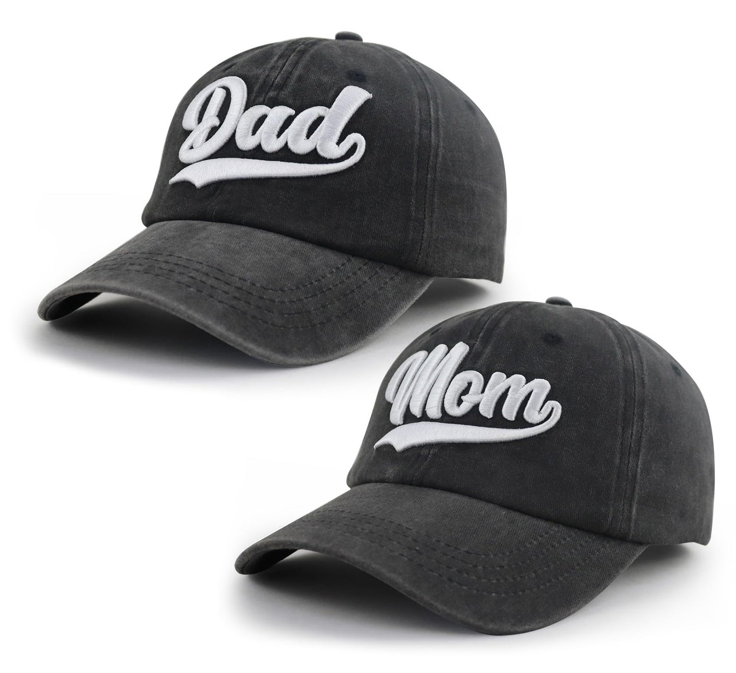 New Parents Gifts for Couples, Mom and Dad Hats, 3D Embroidered New Mother and Father Baseball Cap, Mother's Father's Day Birthday Gift for Husband Black