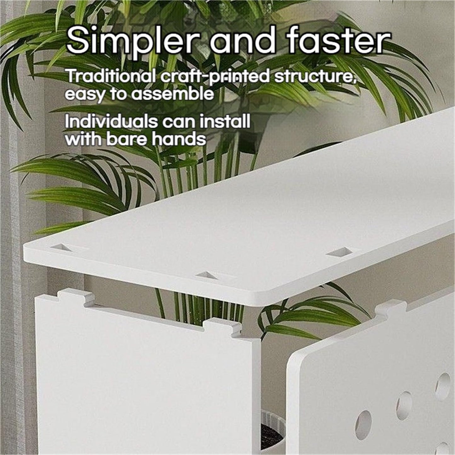 MUCJLHYY Wooden Radiator Covers – Modern Heater Covers for Home, Living Room – PVC Radiator Cabinet with Ventilation, Safety and Storage Rack(60x60cm/23.6x23.6in)