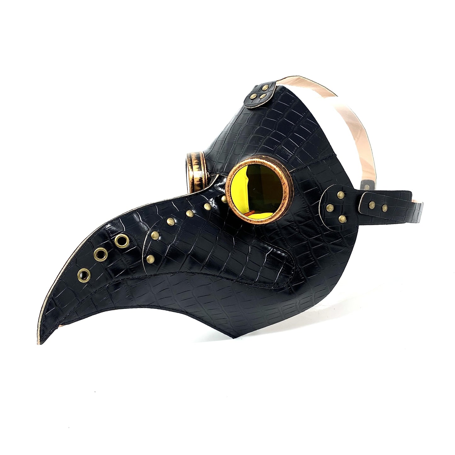STORM BUY Steampunk Plague Doctor Mask Long Nose Bird Masquerade Mask For Halloween Costume Cosplay party (Black Leather)