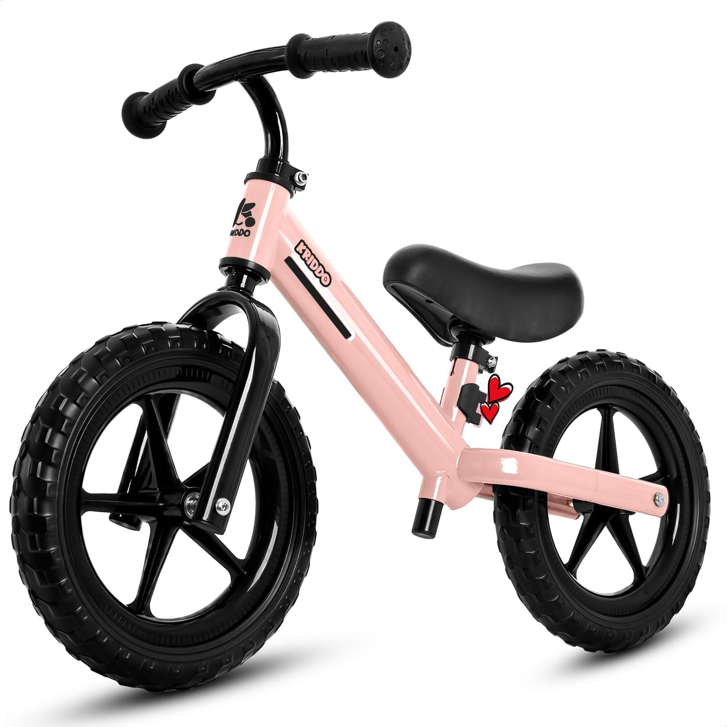 KRIDDO Toddler Balance Bike 2 Year Old, Kids Balance Bike for 2-5 Years Old, Dual Bearing for Smoother Riding, Adorable Plate, Adjustable Seat and Handlebar, Toddler Bike Gifts Age 2-3