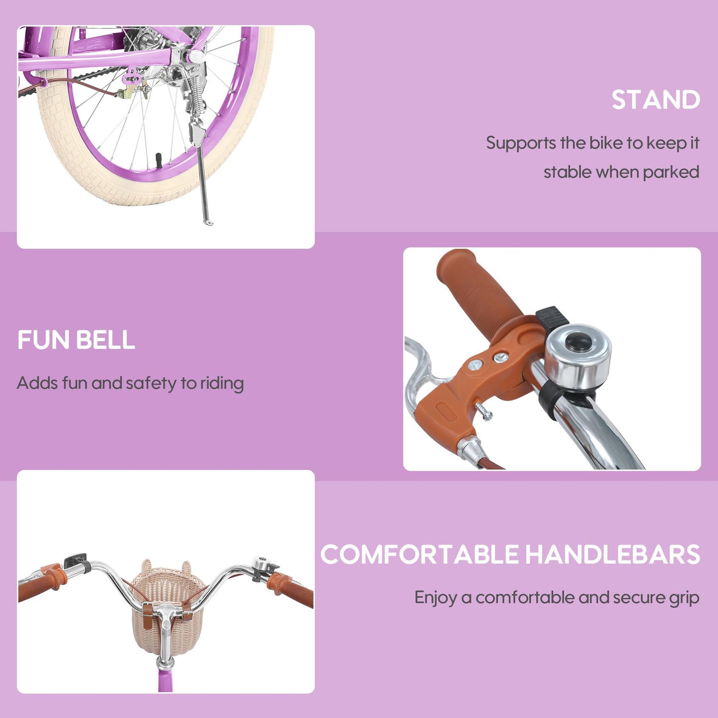 SAHISTCT Girls Bike for Ages 8-12 Years Old,20 Inch Cruiser Bike with Kickstand, Single Speed Kids Bike with Basket for Girls Boys