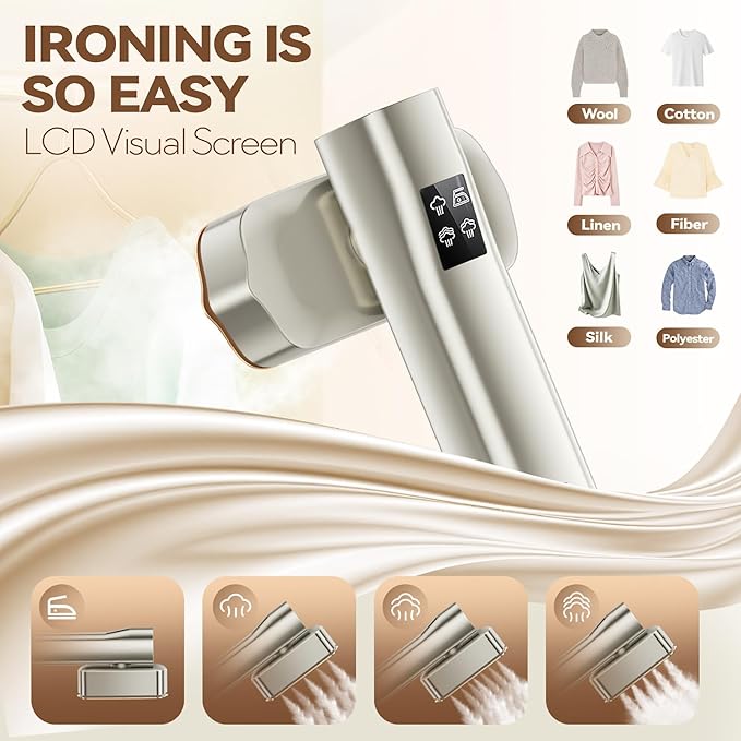 Steamer for Clothes,2-in-1 Clothes Steamer Handheld with 200ml Large Capacity,25 Min Continuous Use,4 Modes 1300W Travel Steamers with Storage Bag for Travel/Home