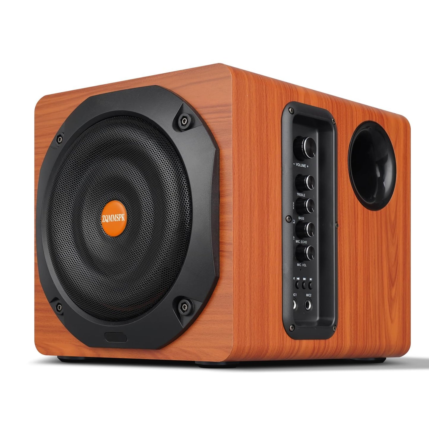 ZQMMSPK Computer Speakers with Subwoofer, 2.1 Gaming Speaker System for Desktop PC, 100W RMS, 6.5" Deep Bass, Bluetooth 5.3, AUX/RCA/Optical/Coaxial, Surround Sound for PC/Monitor/TV - Brown
