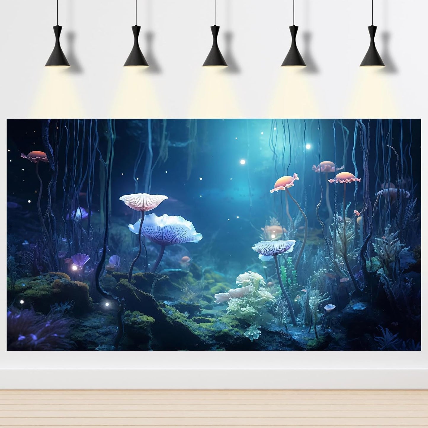 Aquarium Background Surreal Underwater Garden Fish Tank Background Lush Moss Aquatic Plants Tropical Style Landscape Terrarium Tank Backgrounds Under Sea World Aquarium Tank Wallpaper Poster 24x12in