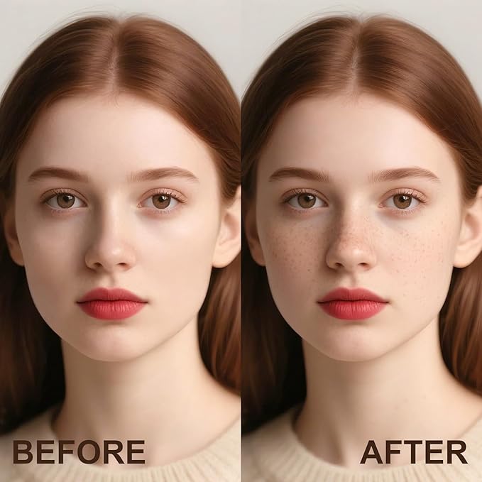 Freckle Pen, Natural Lifelike Faux Freckles Pen Waterproof, Long - Lasting and Quick Dry, Create Natural Sunkissed Skin Makeup for Beginners or Professional (Dark Brown)