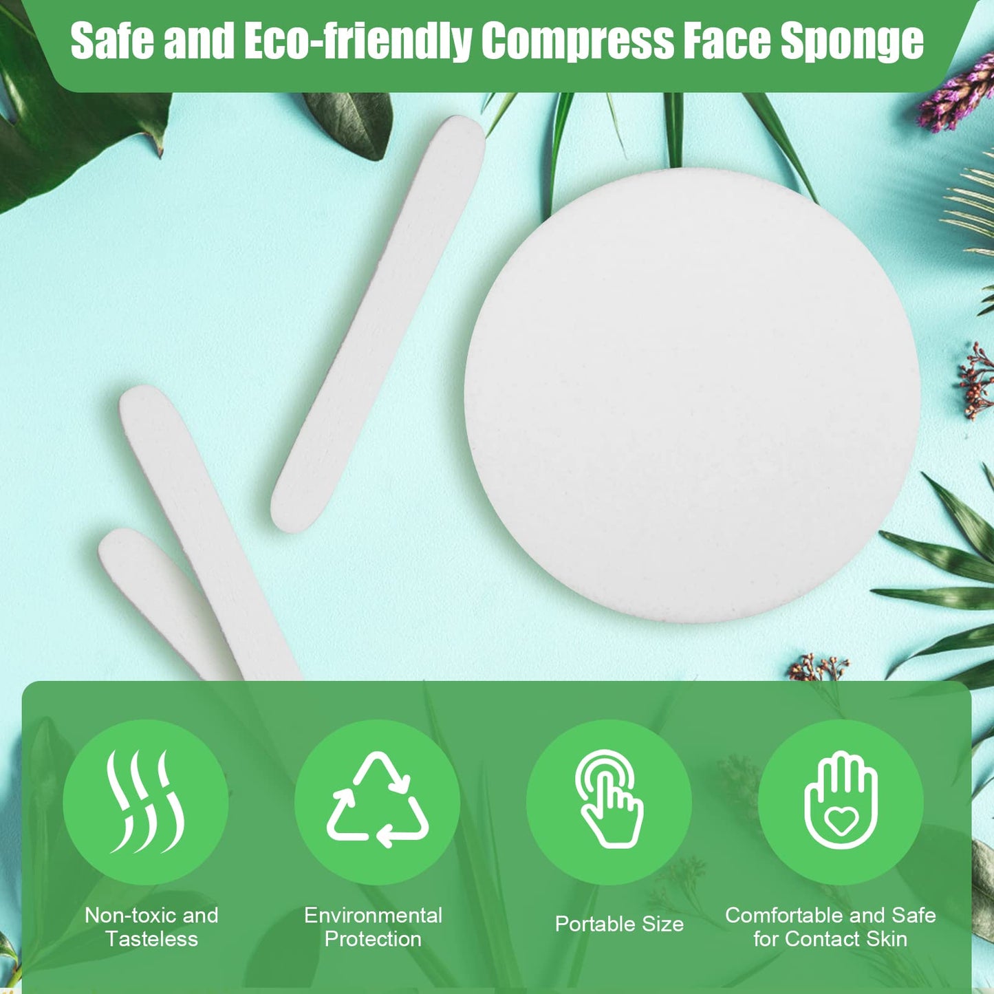 120 Pcs Facial Sponge Compressed, Luxiv Face Cleansing Sponge Estheticians Compressed Makeup Facial Sponge Round Wash Face Spong