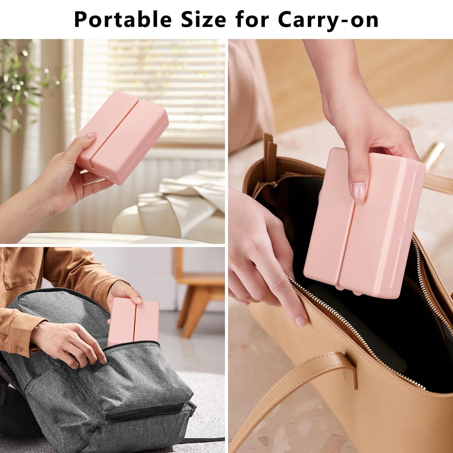 FYY Daily Pill Organizer,2 Pcs 7 Compartments Portable Pill Case Travel Pill Organizer,[Folding Design] Pill Box for Purse Pocket to Hold Vitamins,Cod Liver Oil,Supplements and Medication-Pink+Navy