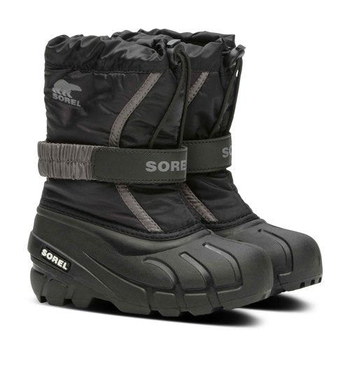 SOREL Children's Flurry Boot - Black, City Grey - 3