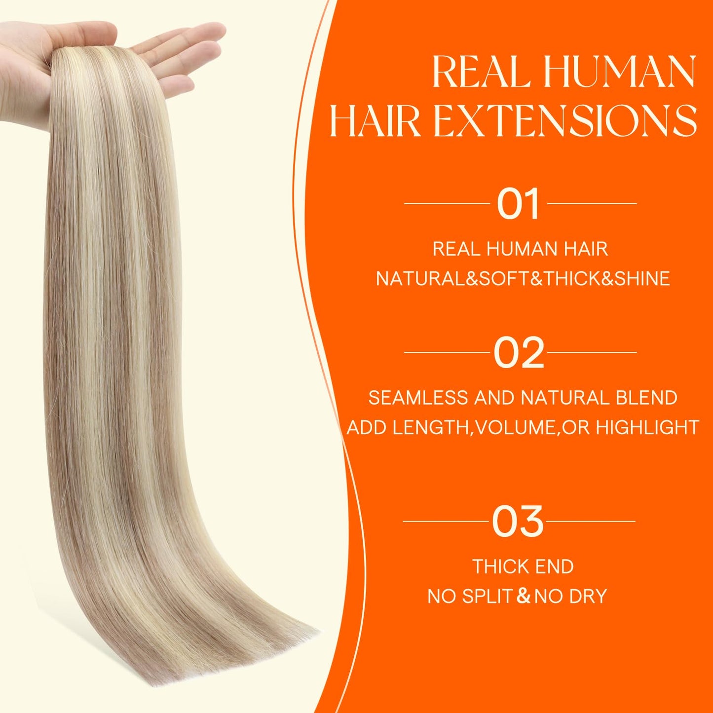 Full Shine Injection Tape in Hair Extensions Human Hair Highlighted Blonde 14Inch Color 18 Ash Blonde and 613 Blonde Machine Vir