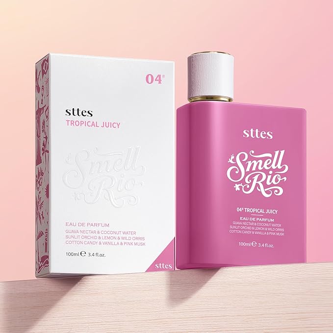 Sttes Perfume 04# (Original 408) – Perfume for Women – Long-Lasting Hair Guava, Orchid, Vanilla & Cotton Candy Notes – Fruity Scentual Fragrance Eau de Parfum 100ml (3.4 fl oz) – Tropical Juicy