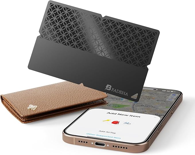 BFADEHA 2026 [Apple MFi Certified] (iOS Only) Bluetooth Tracker Smart Card for Apple Find My iPhone Wallet GPS Tracker, 5-...