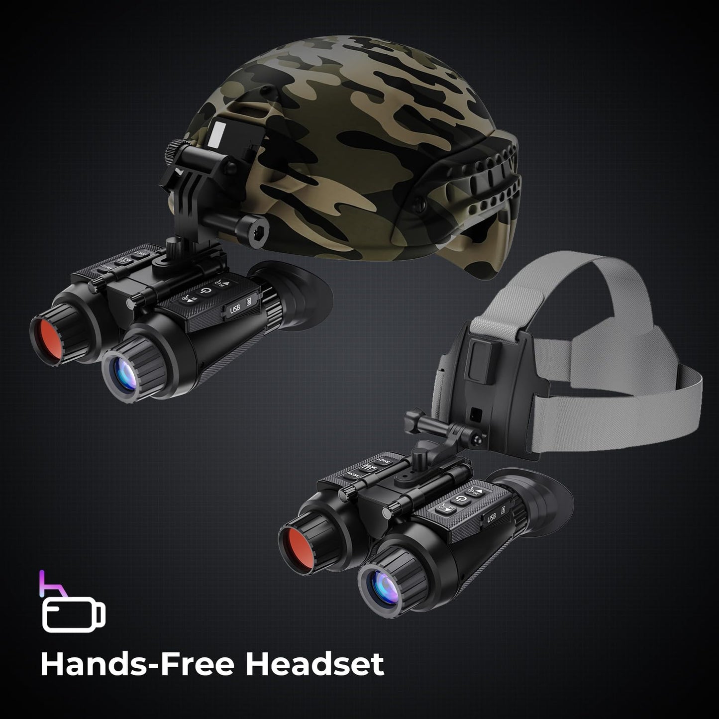 Goyojo 4K Head-Mounted Night Vision Goggles & Binoculars For Adults - Infrared Nvg With Manual Focus & 8X Digital Zoom For Hunti