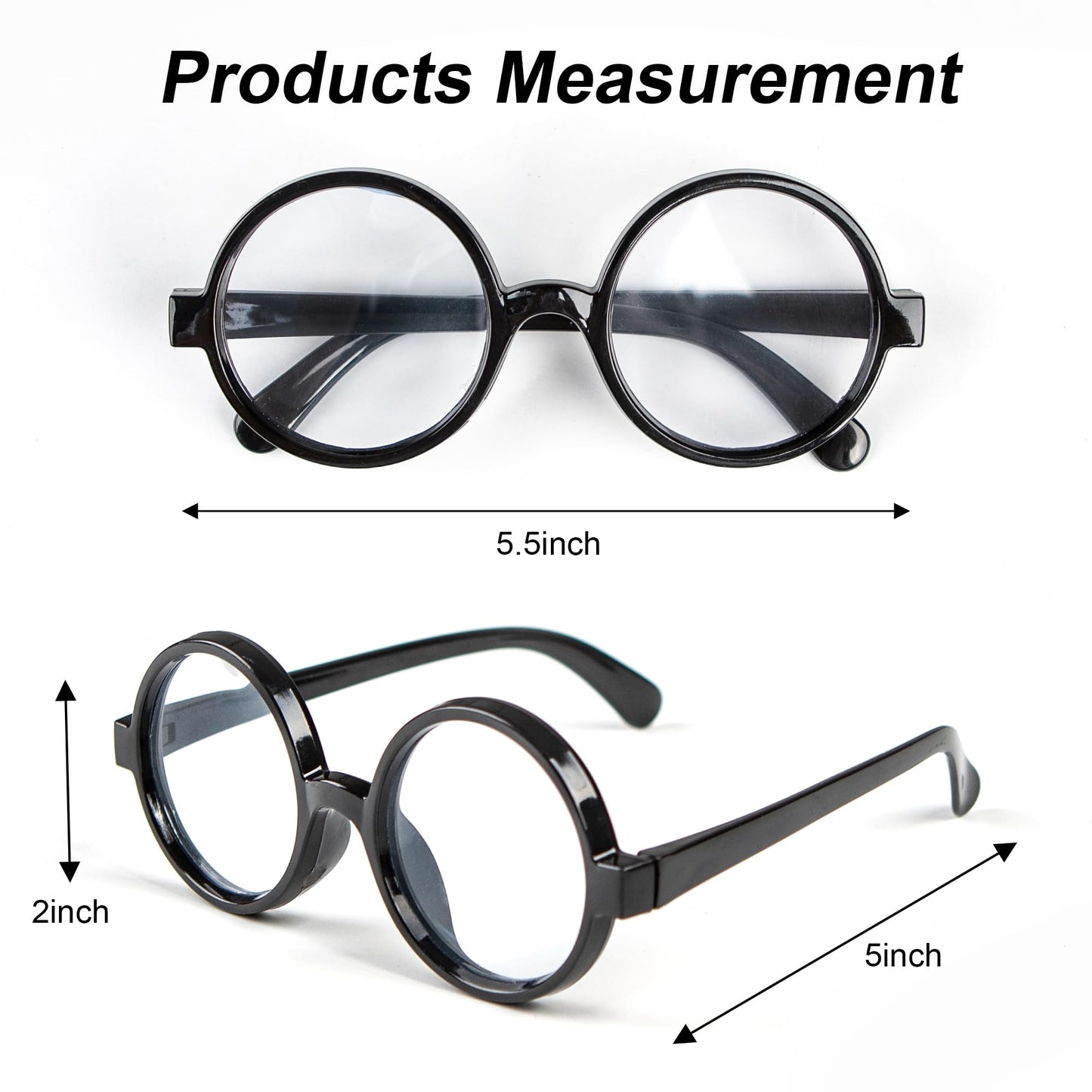 Kiddokids Wizard Glasses - Round Nerd Shapped Eyeglasses, Halloween Costume Glasses Accessories for Dress Up, Costume Contest, Halloween Costume Cosplay Party for Kids & Adults