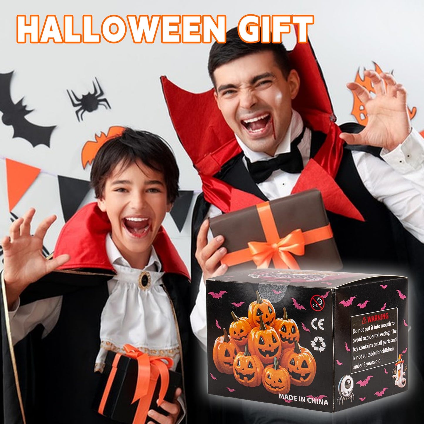 Air Dry Clay Kits for Kids-Modeling Clay DIY Kit,12 Pack Halloween Pumpkin Crafts Set, Trick or Treat Halloween Day Party Decoration Gift