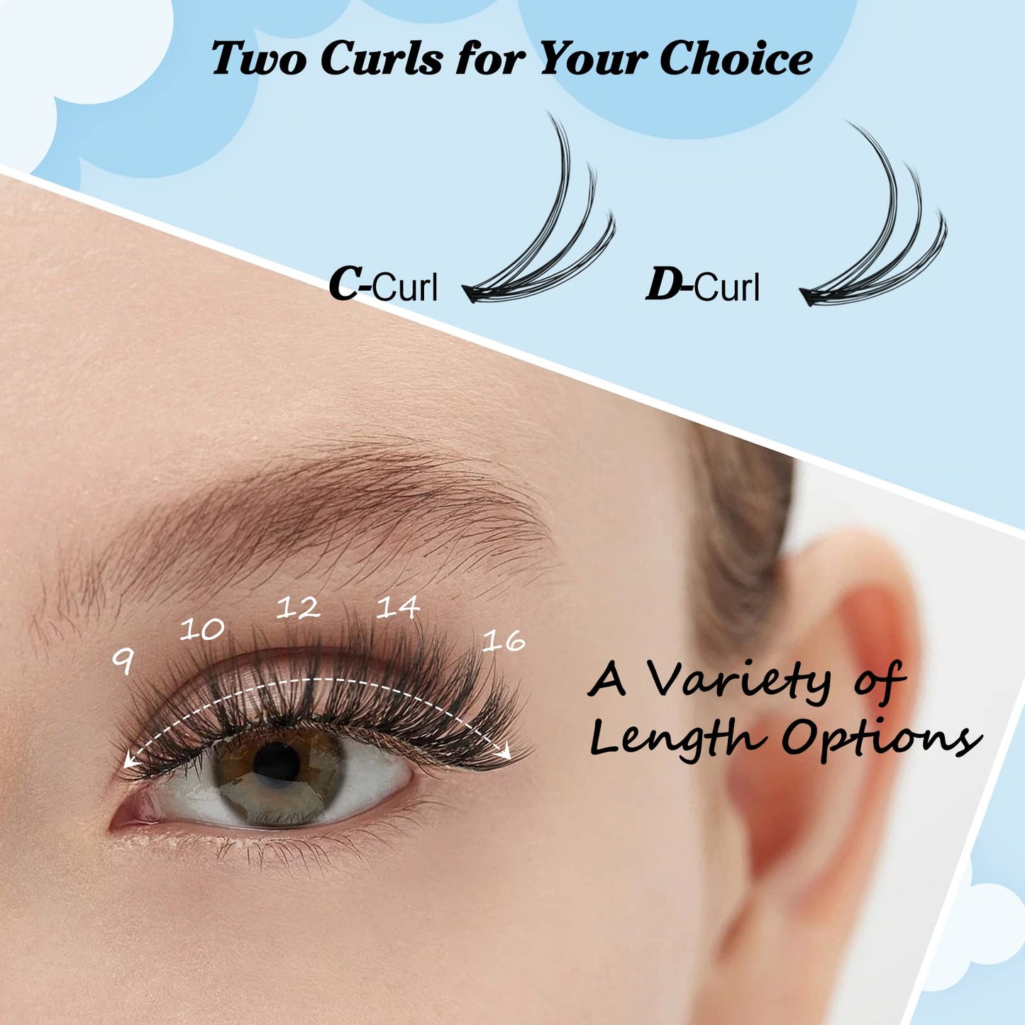 300 Pcs Individual Lashes Lash Clusters DIY Lash Extension Cluster Lashes that Look Like Eyelash Extensions Self Applicaton at H