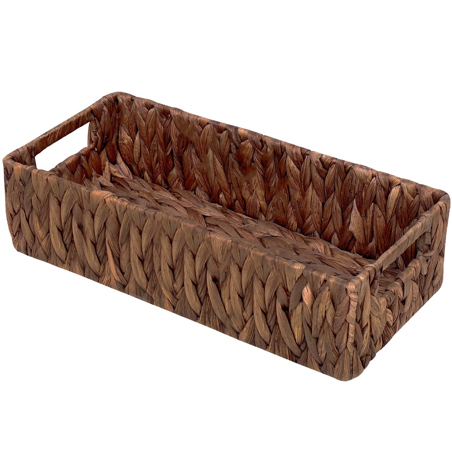 Handwoven Wicker Storage Basket-Hyacinth Material,Toilet Paper Holders with Handles,Storage Baskets for Organizing Living Room,Bedroom,Closet