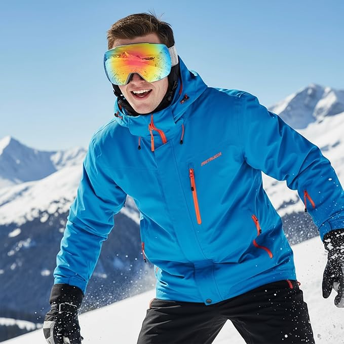 OULAIQI OTG Ski Goggles UV400 Anti-Fog Snowboard Glasses for Men Women Youth- Perfect for Skiing, Snowboarding,Winter Sports