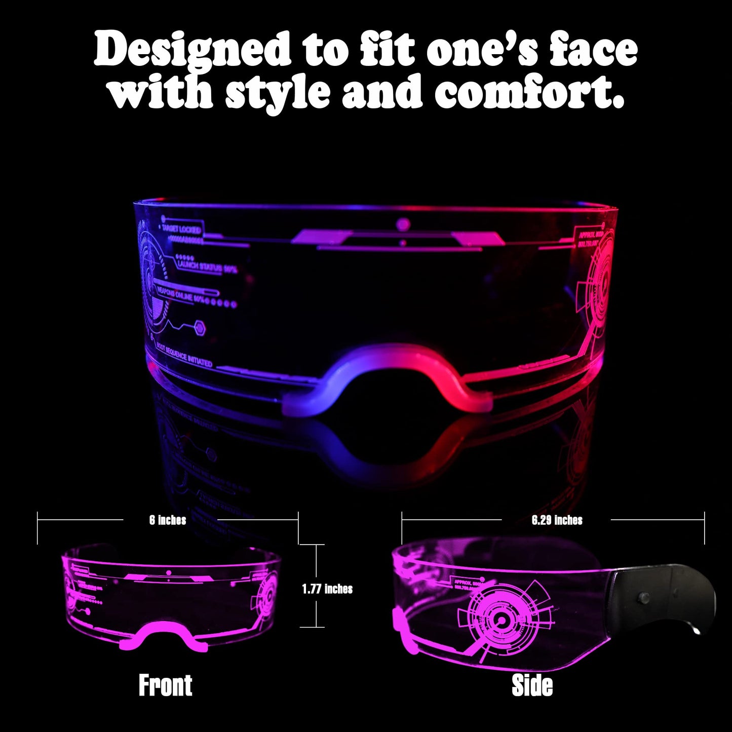 Oybete LED Light Up Glasses For Party LED Glasses For Adults Kids Futuristic Sunglasses Cosplay Costume Rave Accessories Glowing Neon Sunglasses,Gifts(Cool Glasses)