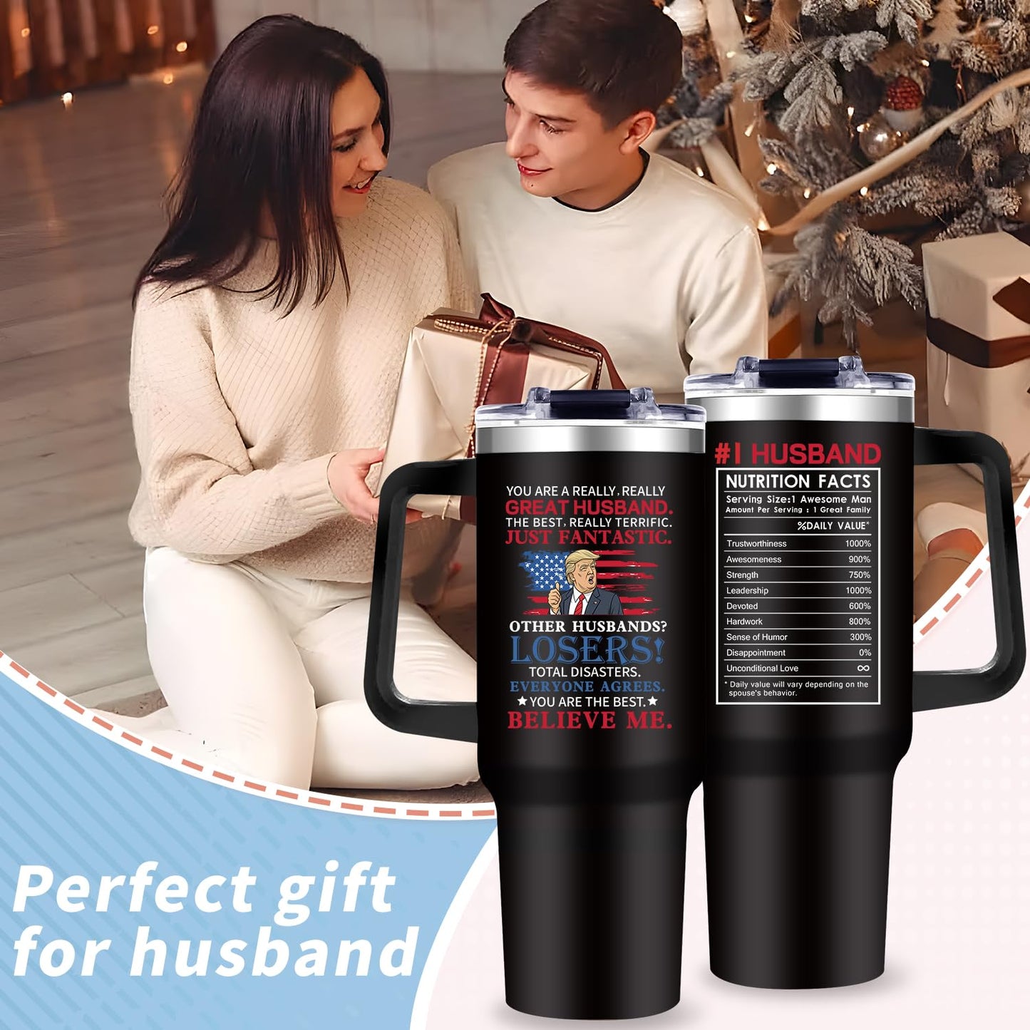 Gifts for Husband from Wife,Funny Husband Gifts for Valentine Day from Wife,40oz Husband's Tumbler Husband Gift, Unique Husband's Presents Gift Ideas for Husbands on Anniversary, Birthday Christmas