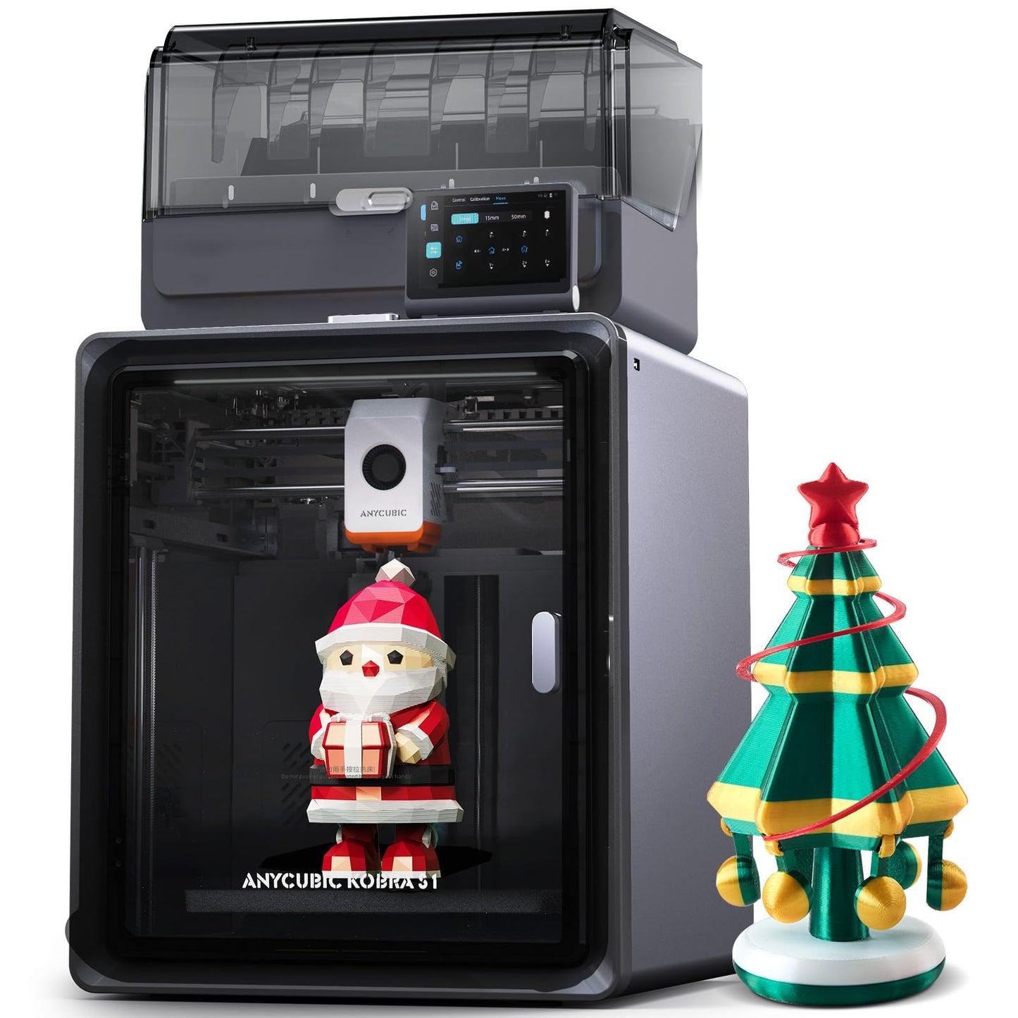 Anycubic Kobra S1 Combo 3D Printer, Multi-Color 3D Printer High Speed Max 600mm/s High Precision, Core XY Stable Structure Ultra-Quiet Printing Anycubic App One-Click Printing 250 * 250 * 250mm