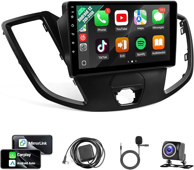 Leadfan Car Stereo for Ford Transit 2013 2014 2015 2016 2017 2018 2019 Wireless CarPlay Android Auto, 9” IPS Touch Screen ...