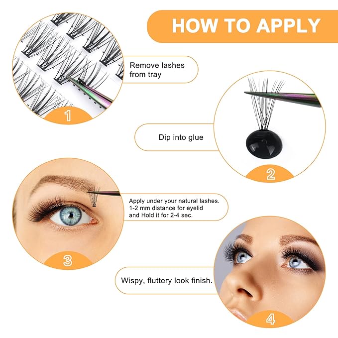 B&Q Lash Clusters 280PCS Natural Eyelash Clusters 30D 40D C 12-18MIX Individual Lash Wispy Eyelash Extension with Soft Thin Band Classic Look Pestañas Postizas Comfortable DIY at Home