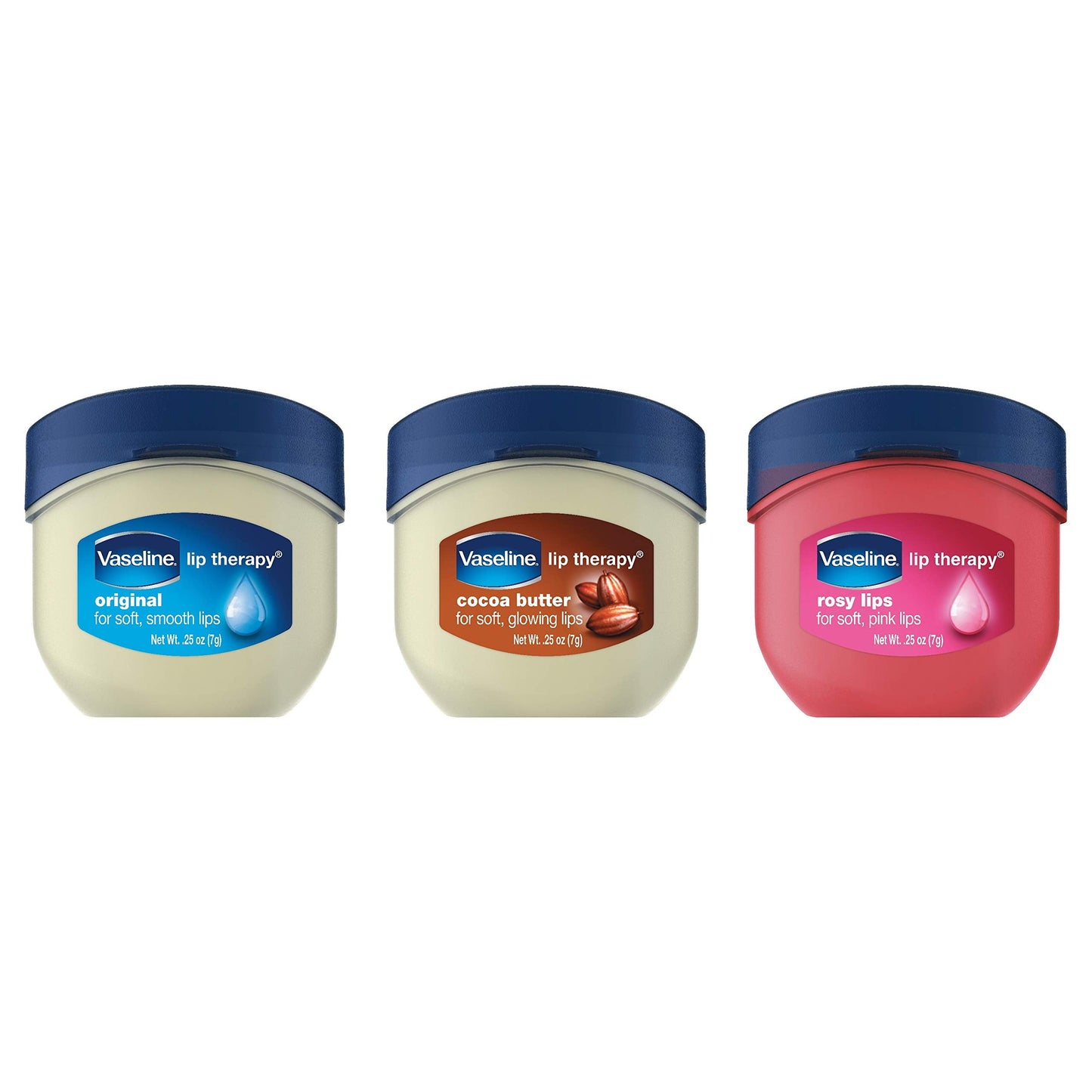 Vaseline Lip Therapy Rosy Lips Mini - Rose-Tinted Lip Balm, Moisturizer for Soft, Pink Lips, 0.25 Oz Ea