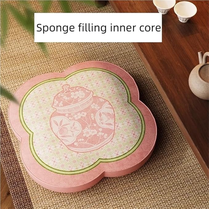 Modern Pouf Ottoman Foot Stool, Cozy Seating, Small Floor Stool, Low Stool for Couch, Round Floor Cushion for Living Room, Bedroom, Meditation(Green)