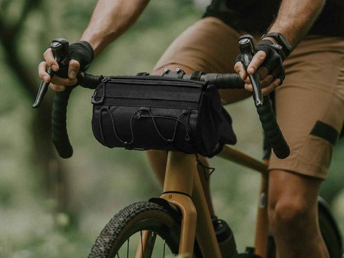 Topeak Tubular BarBag (Black) – 3.8L Handlebar Duffel Bag for City & Trail Rides | Water-Repellent 600D Polyester, Easy-Access Zipper, Lightweight 258g, Fits 30–55mm Bars