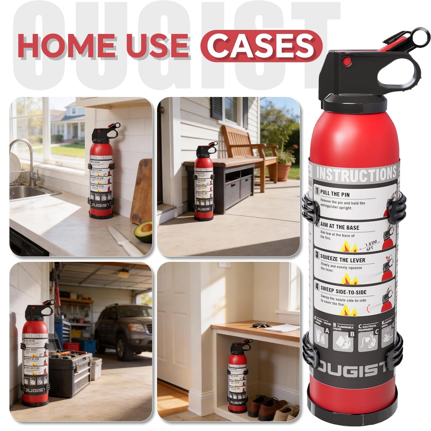 Small Fire Extinguisher for Home & Car – (2-Pack, 1.32lb Each) Portable Dry Chemical Fire Extinguishing Spray | For Kitchen Grease, Electrical, Vehicle & Garage Fires, Easy to Use
