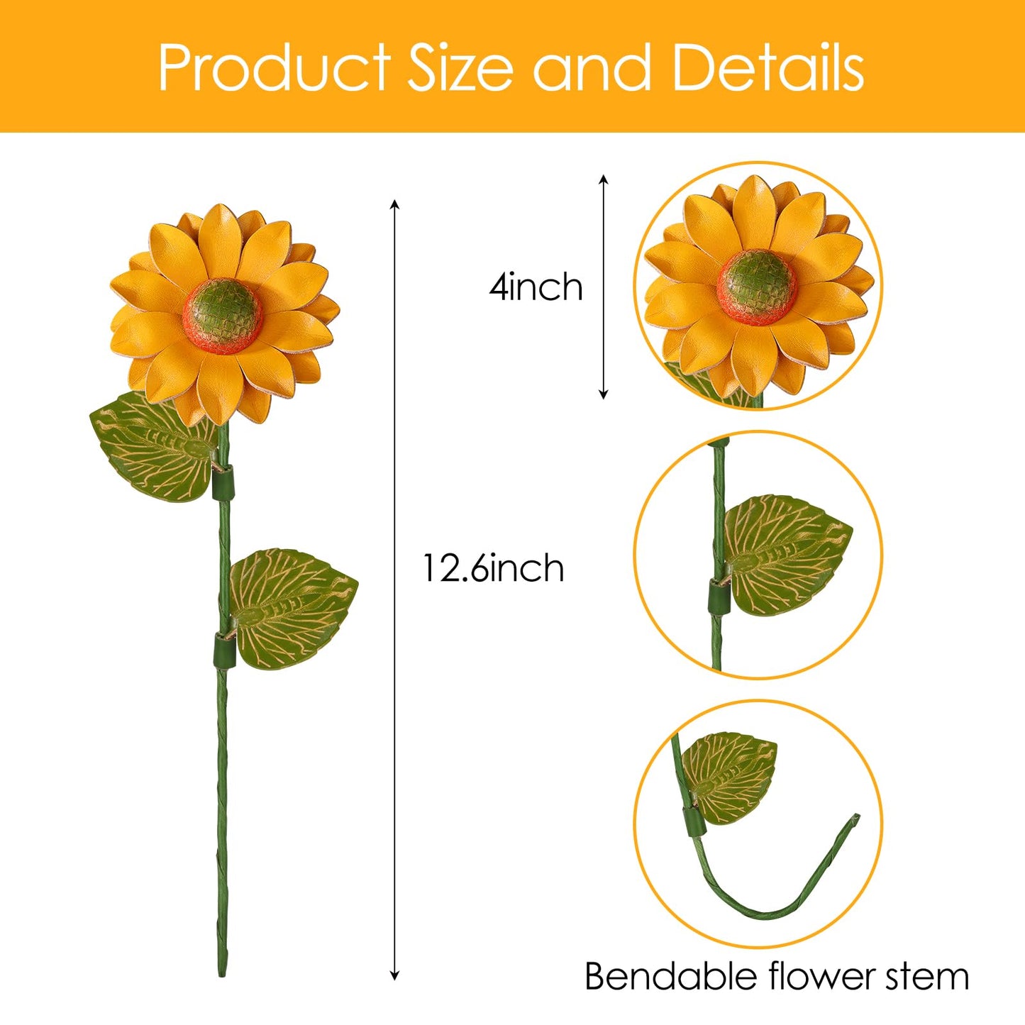 Rimvoe Genuine Leather Sunflower 3rd Year Anniversary Keepsake for Her Him, Leather Gifts for 3 Year Anniversary