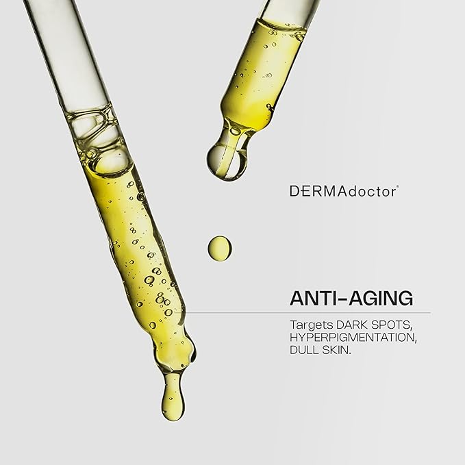 DERMAdoctor Vitamin C Oil for Face – Night Toner, Hydrating 20% Vitamin C Face Oil for Women Anti Aging with Vitamin E, Ferulic Acid & Marula Oils, Dermatologist Formulated, 1 Oz