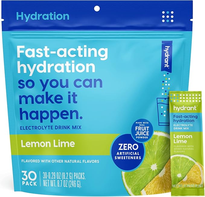 Hydrant Hydrate, Individual Hydration Electrolyte Powder Stick Packets with No Artificial Sweeteners, Colors, or Fillers (...