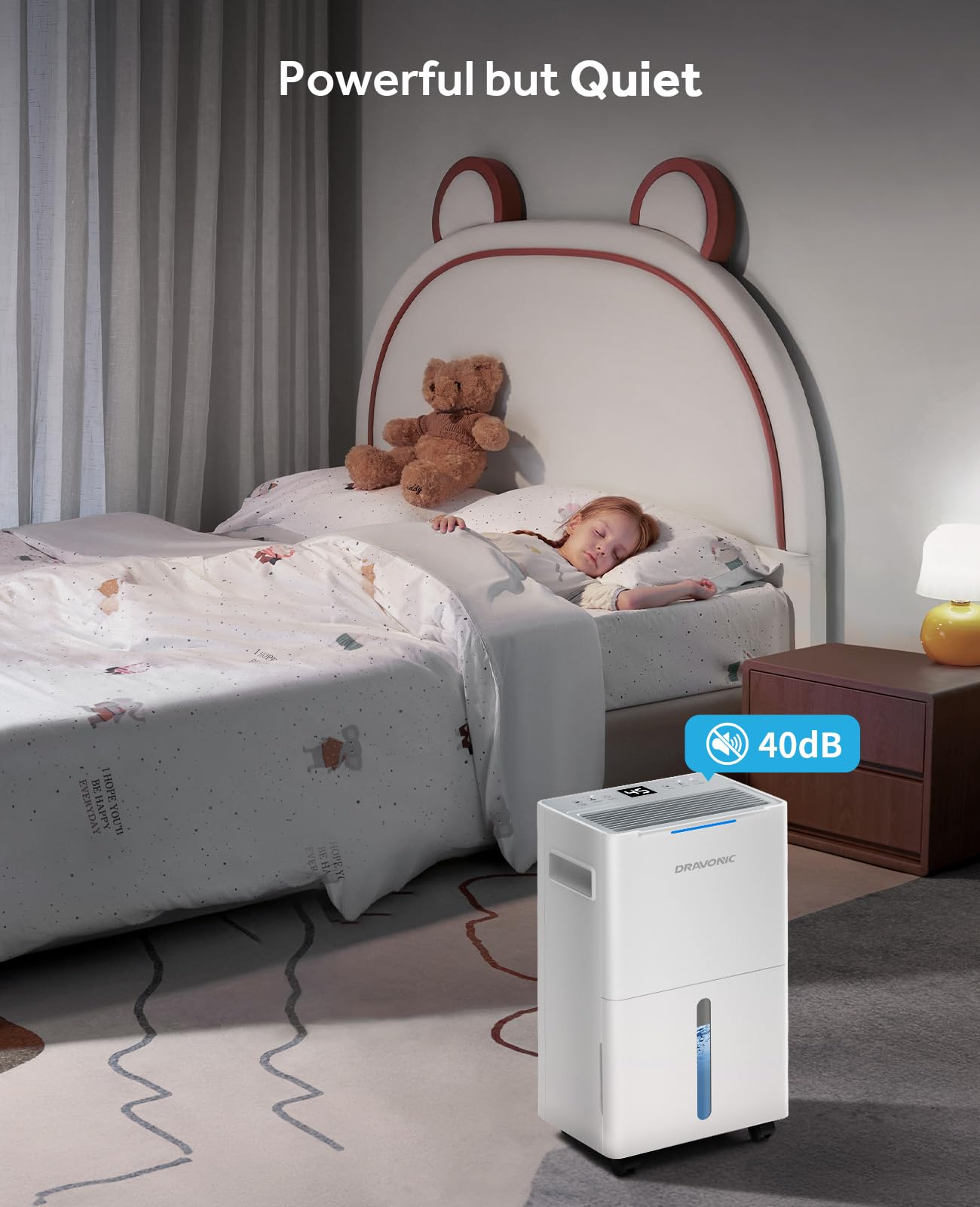 Dravonic 21 Pints Dehumidifier for Basement and Home, Quiet 3-Mode Operation with Continuous Drain Hose, 0.4 Gal Tank, Auto Defrost and 24H Timer for Bedrooms and Bathrooms (White, 21 Pints)
