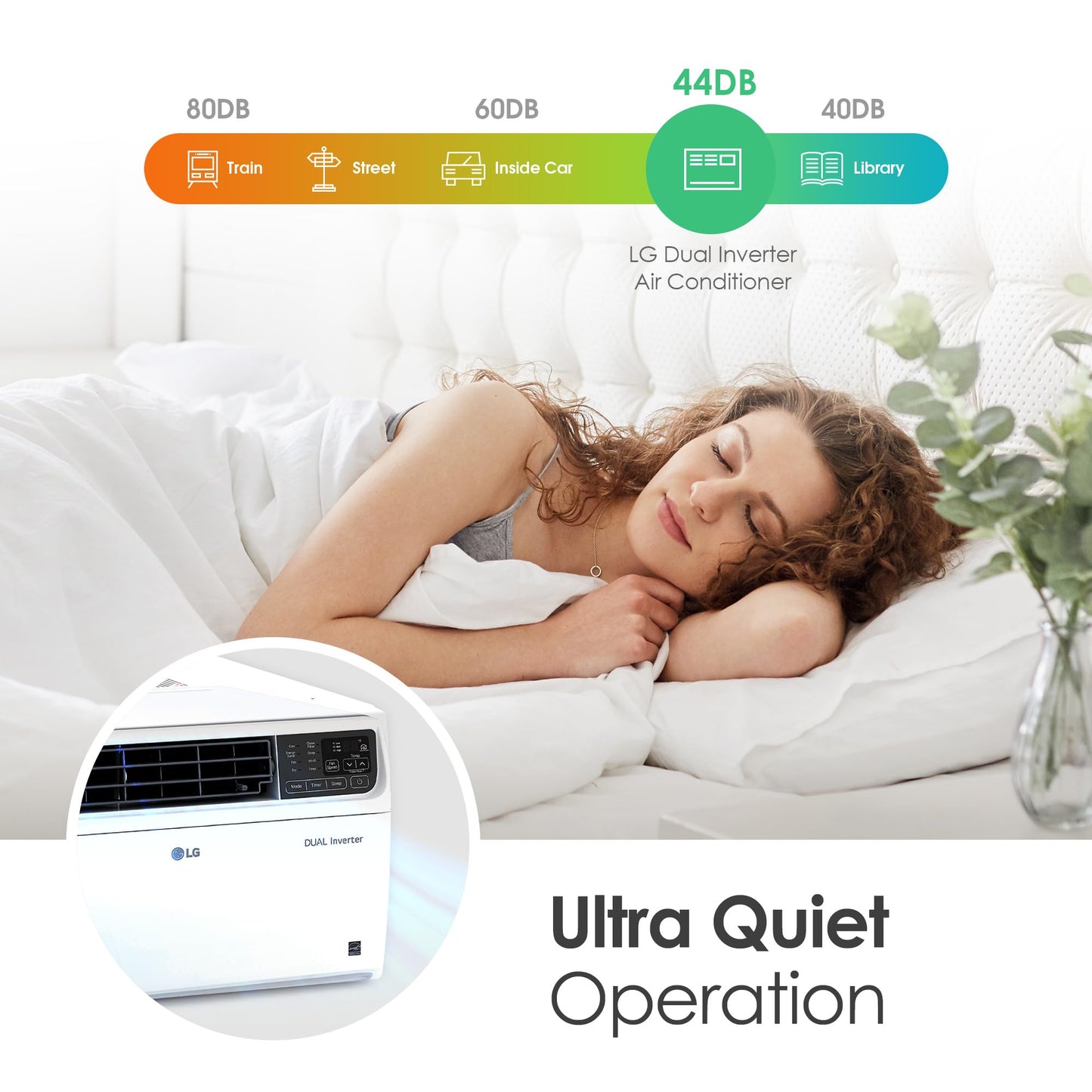 LG 14000 BTU Window Air Conditioner Energy Saving Dual Inverter Remote Control WiFi Enabled Works w/LG ThinQ, Alexa Washable Filer Ultra-Quiet Cools 700 Sq.Ft. for Large Room AC Unit White LW1522FVSM