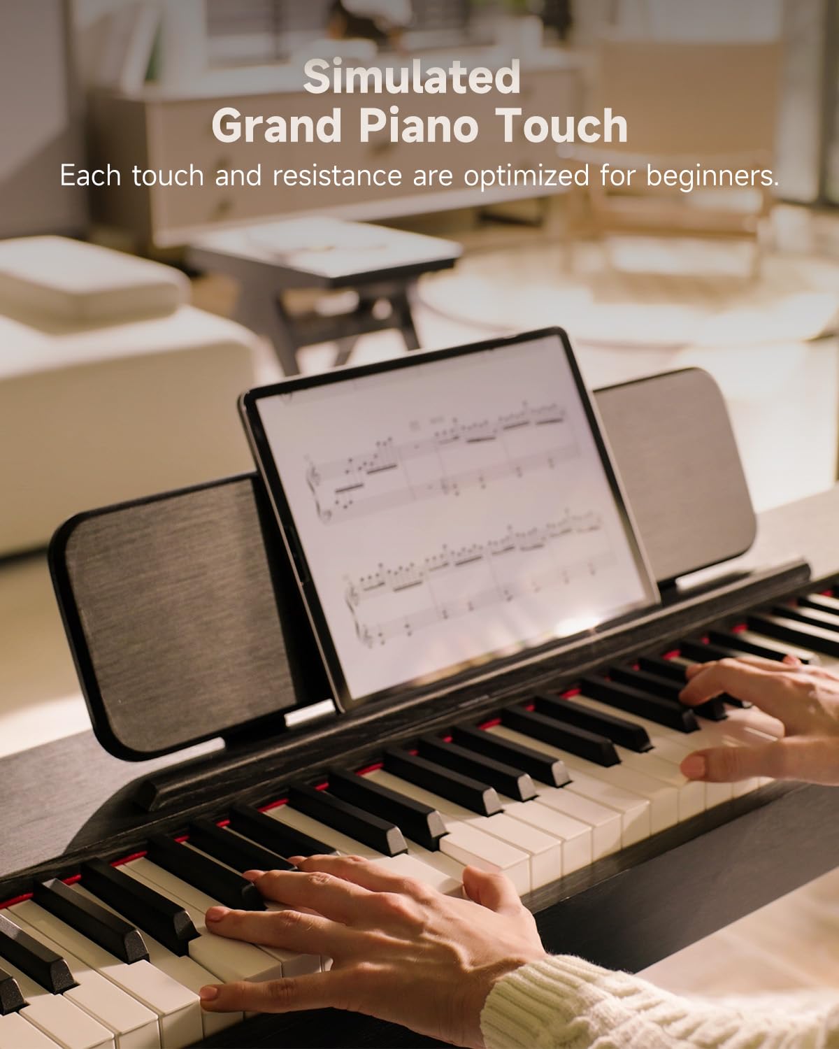 Donner OURA S100 Digital Piano with 88 Key Graded Hammer Weighted Keyboard for Beginner, Full Size Electric Piano Keyboard with Bluetooth, 3 Original Demos, LOCAL OFF, 2×10 W, Piano Three Pedal, Black