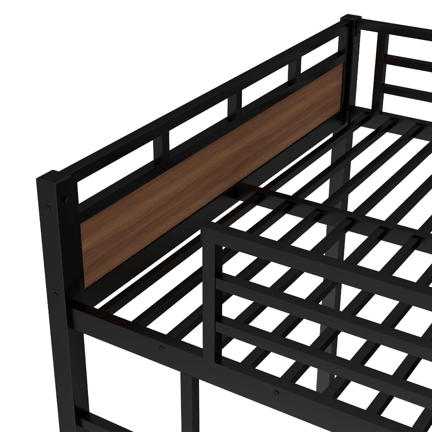 Bellemave Queen Over Queen Bunk Bed with Headboard and Full Length Guardrail, Separable Bunk Bed Queen Size, Heavy Duty Bunk Beds Can Turns Into Loft Bed and Platform Bed, Walnut